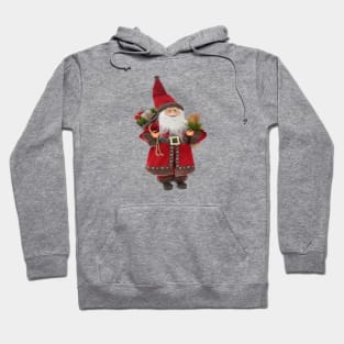 European Style Santa Claus Carrying Gifts And Skis Hoodie
